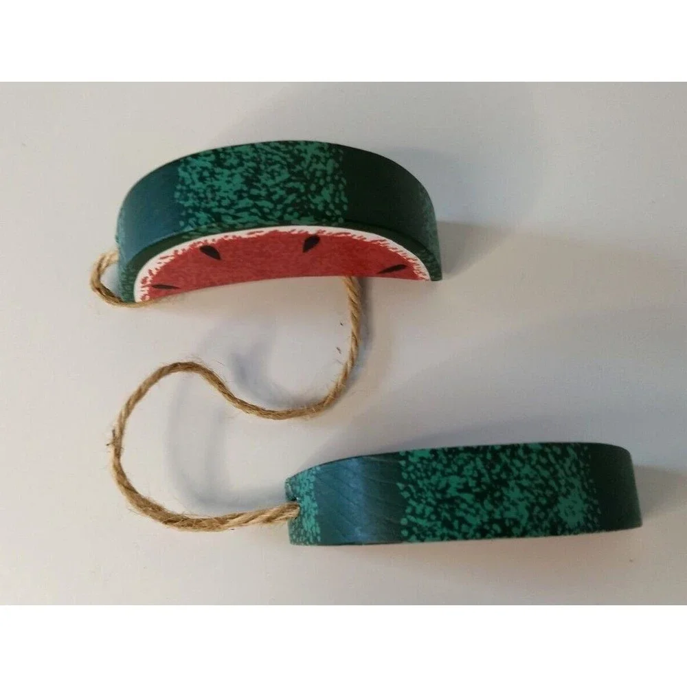 Wooden WATERMELON Slices Hanging Wall Decor Vintage HomeCo Summer Farmhouse‎ NEW